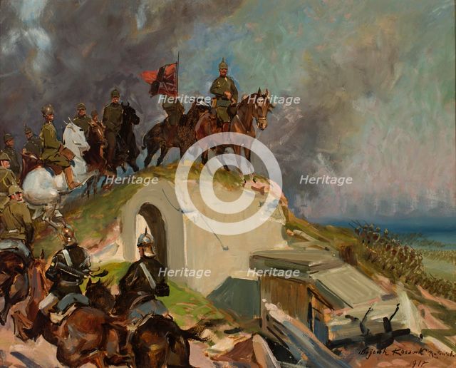 Battle Scene from the First World War, 1917. Creator: Wojciech Kossak.
