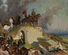 Battle Scene from the First World War, 1917. Creator: Wojciech Kossak