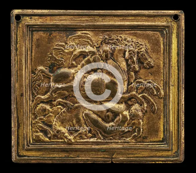 Battle Scene, in a Rectangular Frame, 1505/1510. Creator: Moderno.