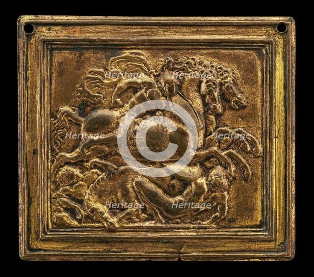 Battle Scene, in a Rectangular Frame, 1505/1510. Creator: Moderno.