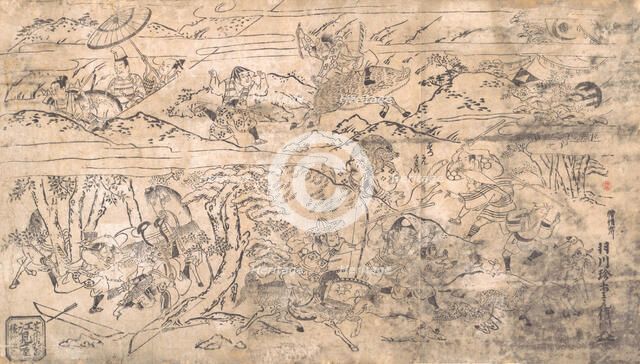 Battle scene, late 17th-early 18th century. Creator: Hanekawa Chincho.