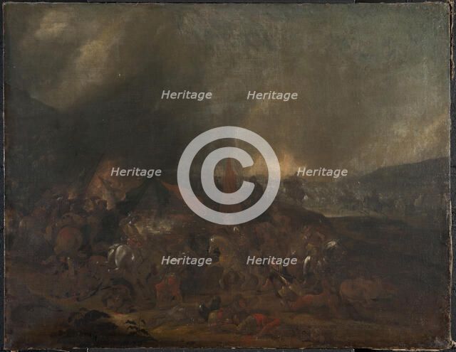 Battle scene, late 17th-early 18th century. Creator: Johann Philip Lemke.