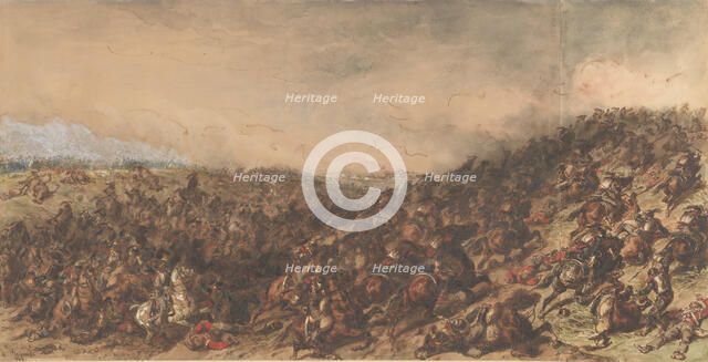 Battle Scene (Waterloo), 1815-66. Creator: Hippolyte Bellangé.