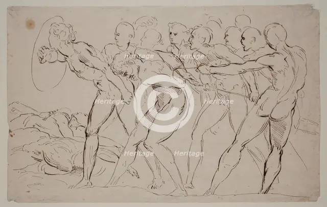 Battle Scene with Captives, 19th century. Creator: Unknown Italian; After Raphael Italian, 1483-1520.