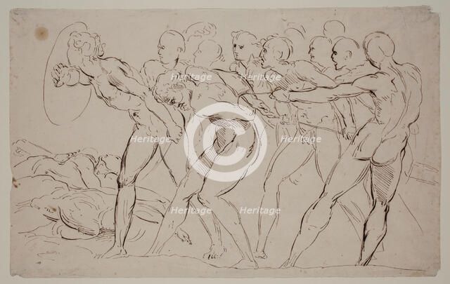 Battle Scene with Captives, 19th century. Creator: Unknown Italian; After Raphael Italian, 1483-1520.