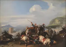 Battle Scene with Turkish Cavalry, 1636-1675. Creator: Jacques Courtois