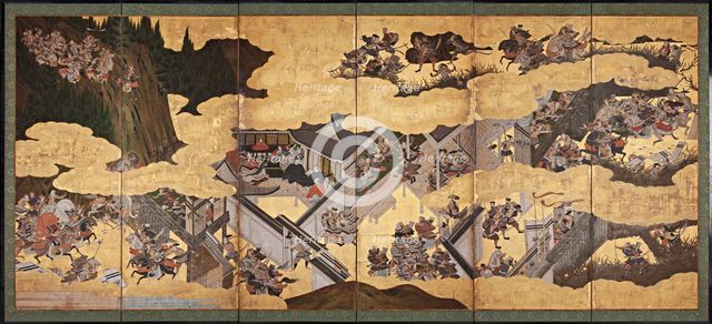 Battle scenes from the Tale of Heike (Heike Monogatari), First third of 17th cen.. Artist: Anonymous  