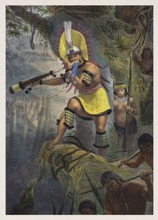 Battle signal of the Coroados (Bororo). Illustration from Voyage pittoresque et historique au Brésil