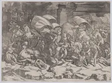 Battle with a Cutlass, 1530-31. Creator: Agostino Veneziano