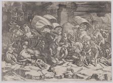 Battle with a Cutlass, 1530-31. Creator: Agostino Veneziano