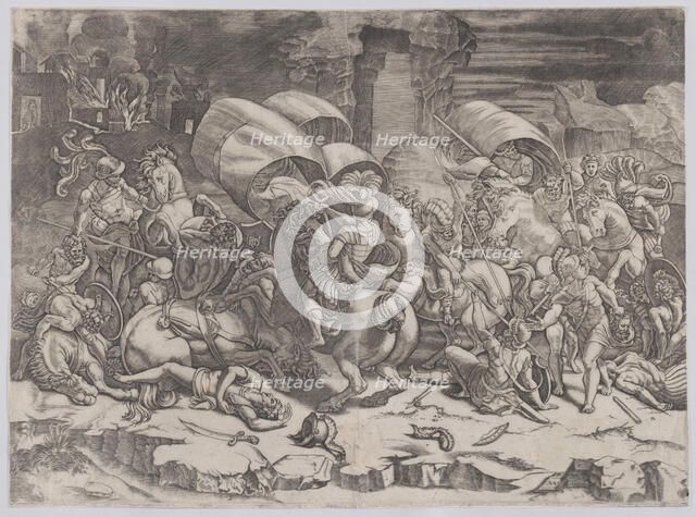 Battle with a Cutlass, 1530-31. Creator: Agostino Veneziano.
