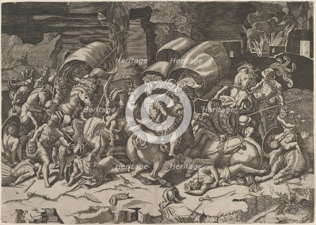 Battle with a Cutlass, ca. 1515-27. Creator: Marco Dente.