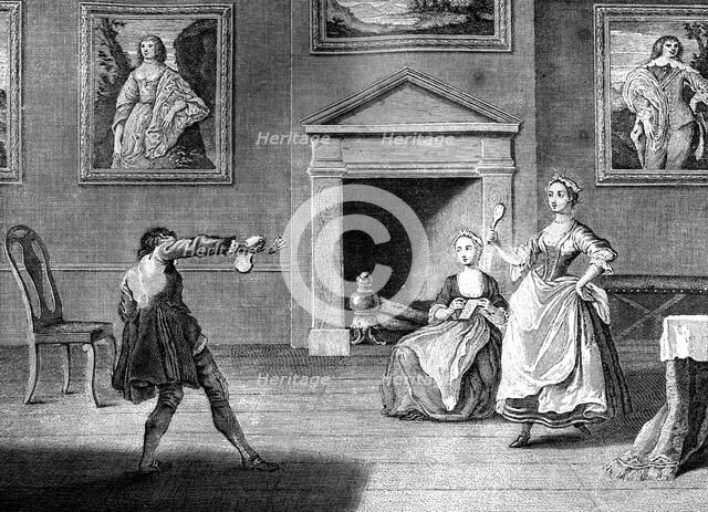 'Battledore and Shuttlecock', 1743.Artist: Nathaniel Parr