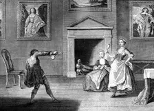 Battledore and Shuttlecock 1743.Artist: Nathaniel Parr