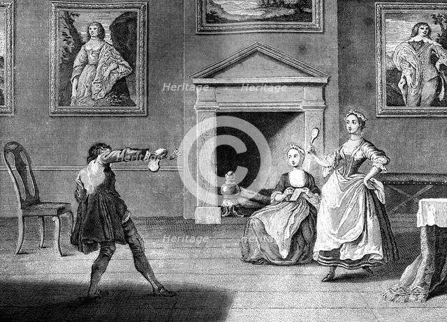 'Battledore and Shuttlecock', 1743.Artist: Nathaniel Parr