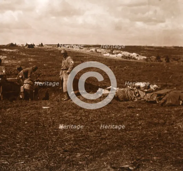 Battlefield camp, Lihons, Northern France, c1914-c1918. Artist: Unknown.