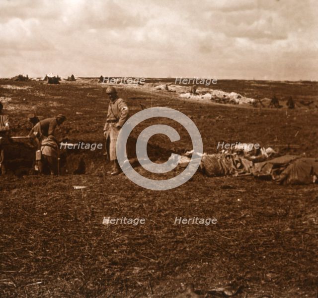Battlefield camp, Lihons, Northern France, c1914-c1918. Artist: Unknown.