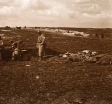Battlefield camp, Lihons, Northern France, c1914-c1918