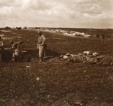 Battlefield camp, Lihons, Northern France, c1914-c1918