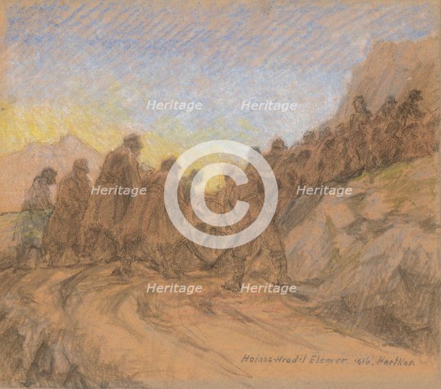 Battlefield on Hartkar, 1916. Creator: Elemír Halász-Hradil.
