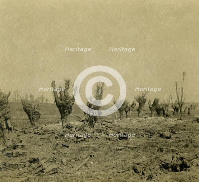 Battlefield, Maurepas, northern France, c1914-c1918. Artist: Unknown.