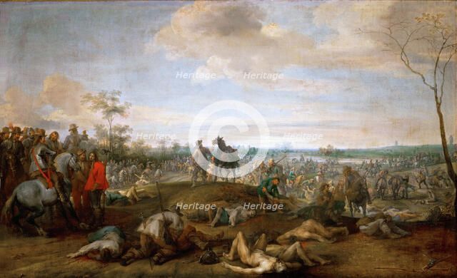 Battlefield. Scene from the Thirty Years' War, before 1659.