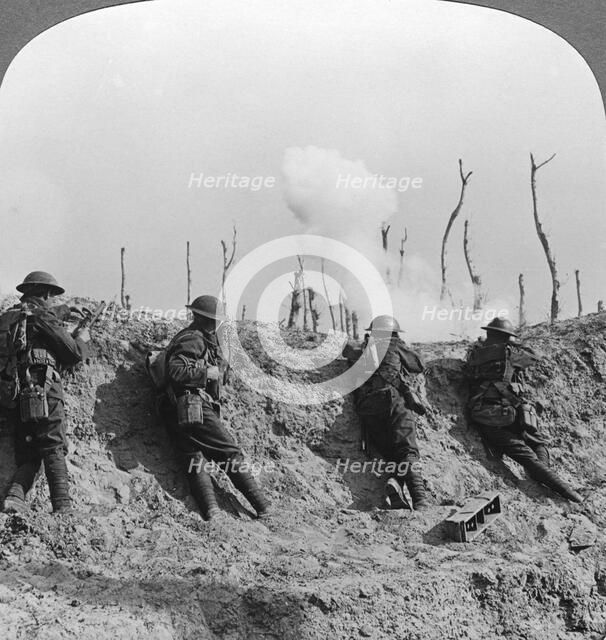 Battlefield scene, Passchendaele, Belgium, World War I, 1914-1918.Artist: Realistic Travels Publishers