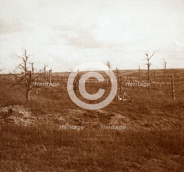 Battlefield, Tahure, northern France, c1914-c1918. Artist: Unknown.