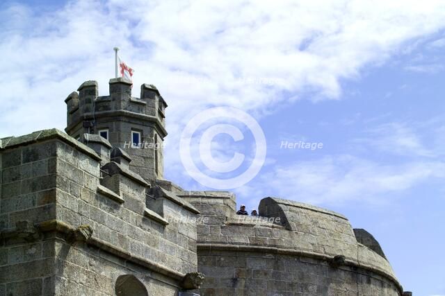 Battlements of Pendennis Castle, Falmouth, Cornwall, 2006.  Artist: George Brooks.