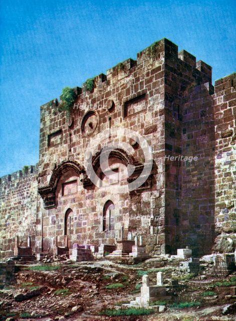 Battlements of Temple Hill, Jerusalem, Israel, 1933-1934. Artist: Unknown