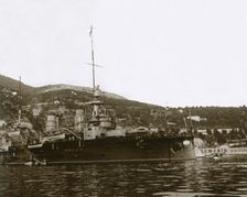 Battleship at Villefranche, France, c1914-c1918