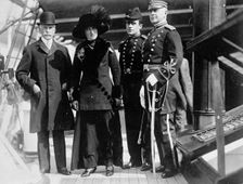Battleship Review, E.T. Stotesbury; Lady; Dr. Grayson; Maj. Rhoads, 1912. Creator: Harris & Ewing