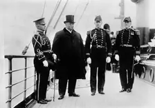 Battleship Review - Maj. Thomas L. Rhoads; President Taft; Lt. Comdr. John..., Gormley, 1912. Creator: Harris & Ewing