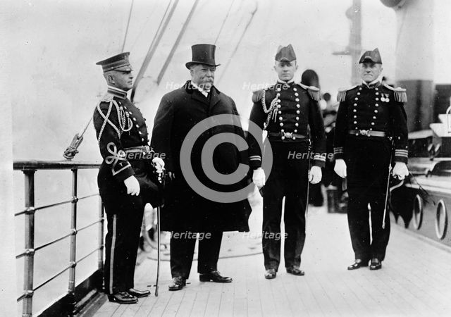 Battleship Review - Maj. Thomas L. Rhoads; President Taft; Lt. Comdr. John..., Gormley, 1912. Creator: Harris & Ewing.