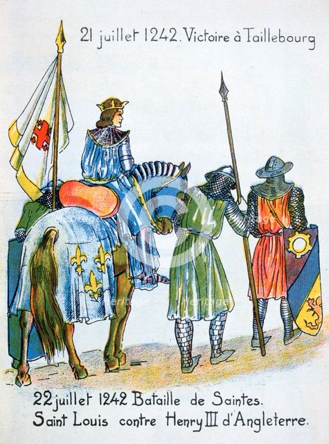Battles of Taillebourg and Saintes, France, 21 and 22 July 1242, (20th century). Artist: Unknown