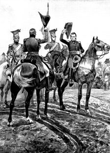 Battles of the British Army...Vimiero: arrival in the British Lines of General Kellermann..., 1895. Creator: George Meisenbach