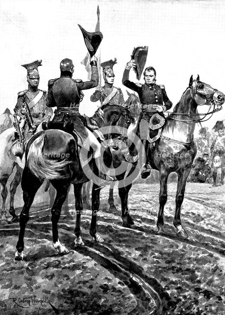 Battles of the British Army...Vimiero: arrival in the British Lines of General Kellermann..., 1895. Creator: George Meisenbach.