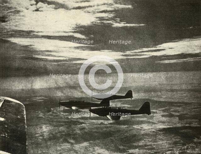 'Battles Returning from a Raid', 1939-1940, (1941). Creator: Unknown.