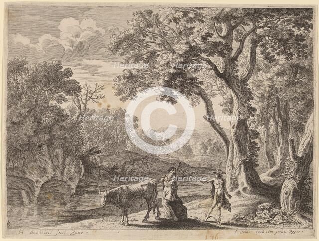 Battus Transformed into Stone. Creator: Herman van Swanevelt.