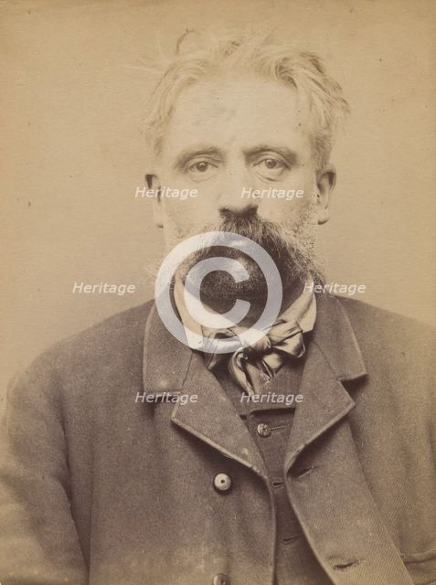 Baudart. Joseph, Philippe. 42 ans, né à Reims le 25/3/51. Boucher. Anarchiste. 15/3/94., 1894. Creator: Alphonse Bertillon.