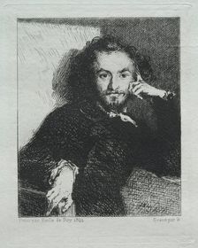 Baudelaire, after Emil de Roy, 1869. Creator: Félix Bracquemond (French, 1833-1914)