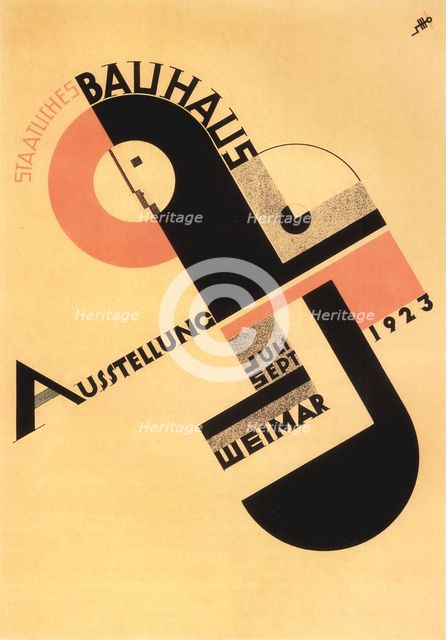 Bauhaus exhibition. Postcard, 1923. Creator: Schmidt, Joost (1893-1948).