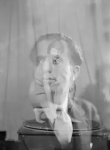 Bauman, Raymond, and Anita Zahn, double exposure portrait photograph, 1932 Feb. 21. Creator: Arnold Genthe