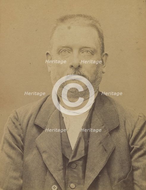 Baumester. Augustin, Etienne. 49 ans, né le 16/1/45 à Paris VIe. Décorateur. Anarchiste. 2..., 1894. Creator: Alphonse Bertillon.