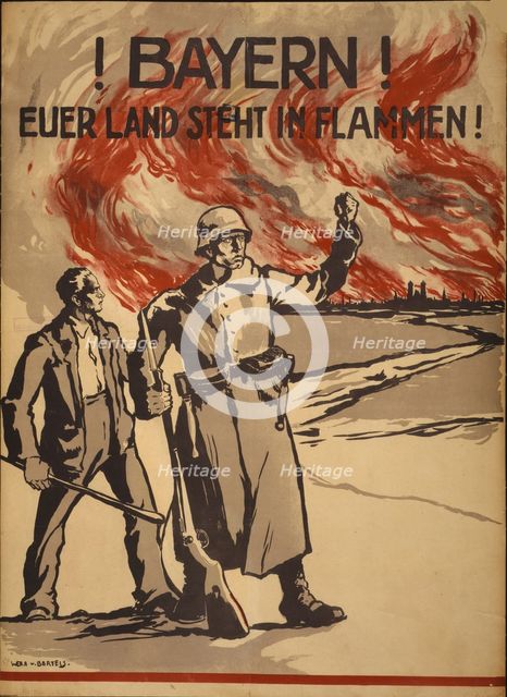 Bavaria! Your country is on fire!, 1919. Creator: Bartels; Wera von (1886-1922).