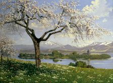 Bavarian Landscape in Spring Philipp Graf, 20th century. Artist: Philipp Graf