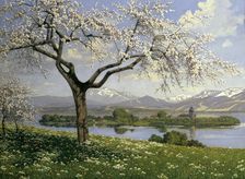 Bavarian Landscape in Spring Philipp Graf, 20th century. Artist: Philipp Graf
