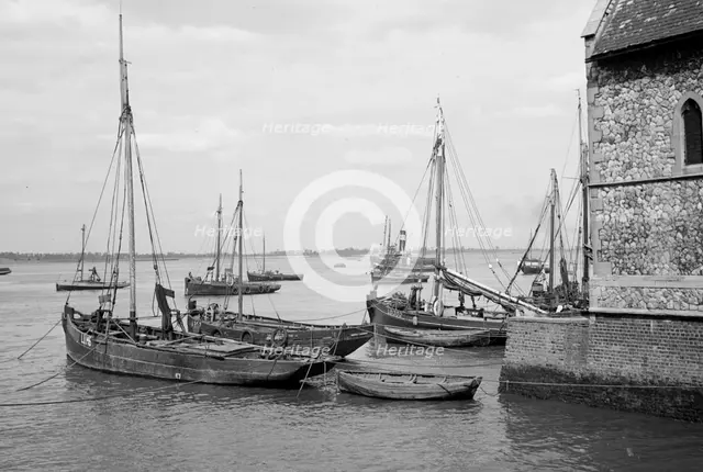 Bawley boats moored at Gravesend, Kent, c1945-c1955. Artist: SW Rawlings