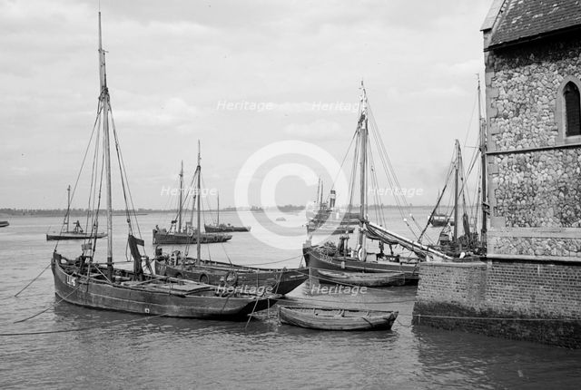 Bawley boats moored at Gravesend, Kent, c1945-c1955. Artist: SW Rawlings