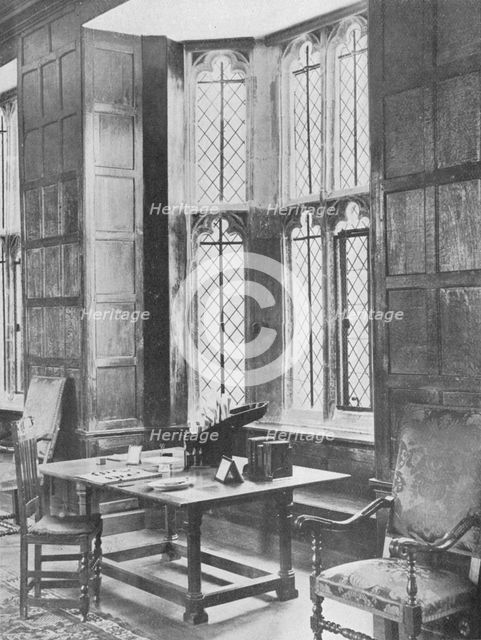 'Bay on Long Gallery, Showing Terra-Cotta Work and Old Panelling', 1910. Artist: Unknown.